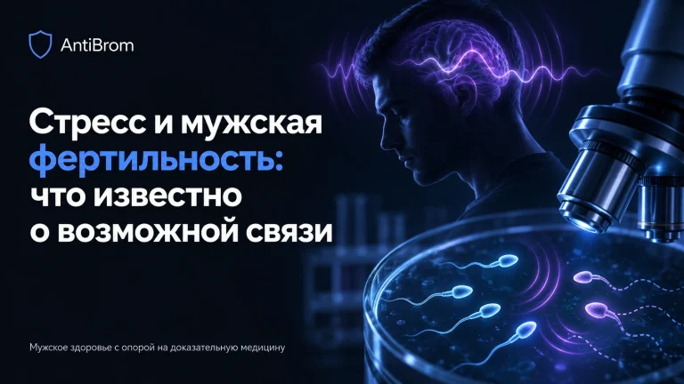 Мужской профиль, микроскоп и абстрактные клетки на фоне стрессовой волны