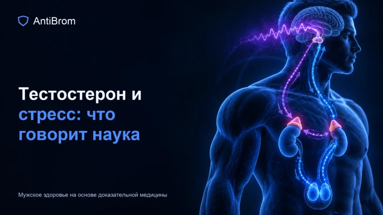 Мужской силуэт с взаимодействующими стрессовой и гормональной системами