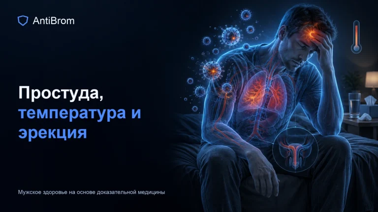 Мужчина с признаками простуды, тепловым сигналом и ослабленной сосудистой реакцией