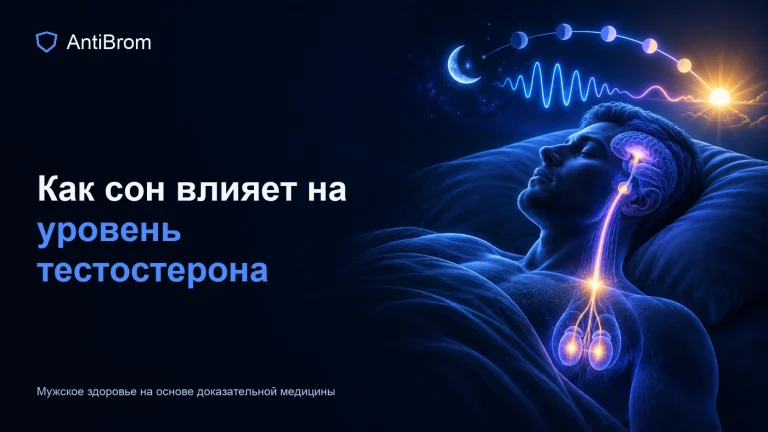 Спящий мужчина с циркадной дугой и гормональным импульсом