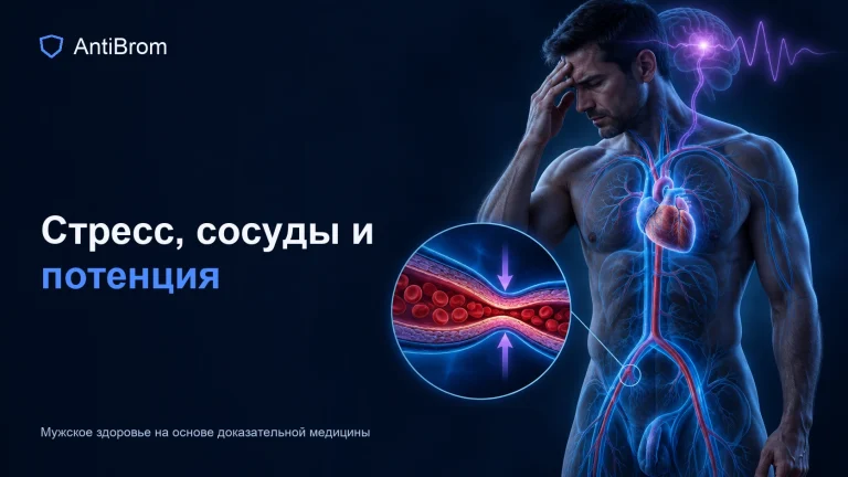 Мужской торс с сосудистой сетью и стрессовой волной, временно сужающей поток