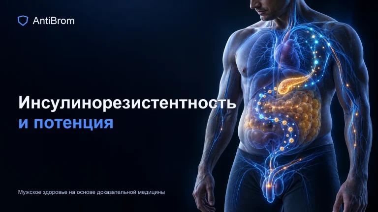 Мужской силуэт с метаболическими узлами, сосудистой сетью и областью живота