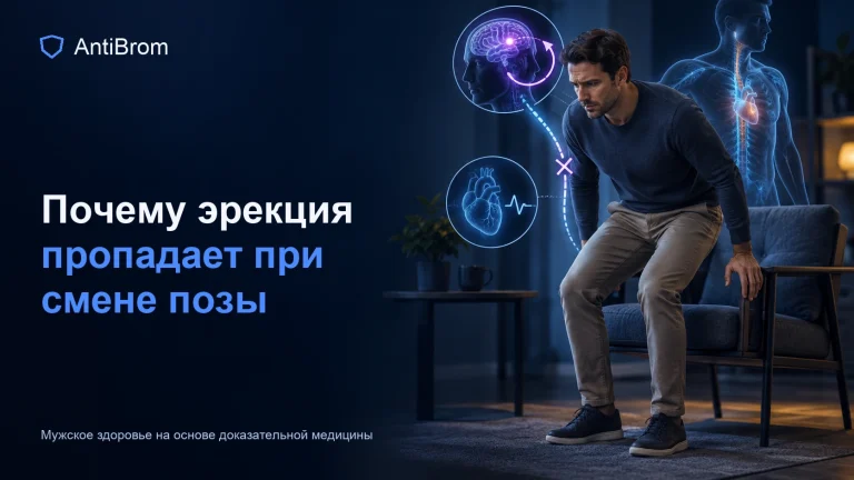 Мужчина меняет положение, а нервно-сосудистый сигнал прерывается контуром самоконтроля